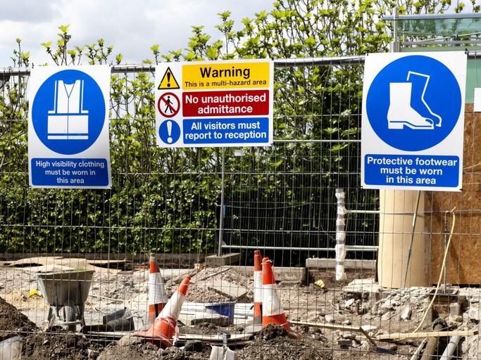 Construction site warning signs